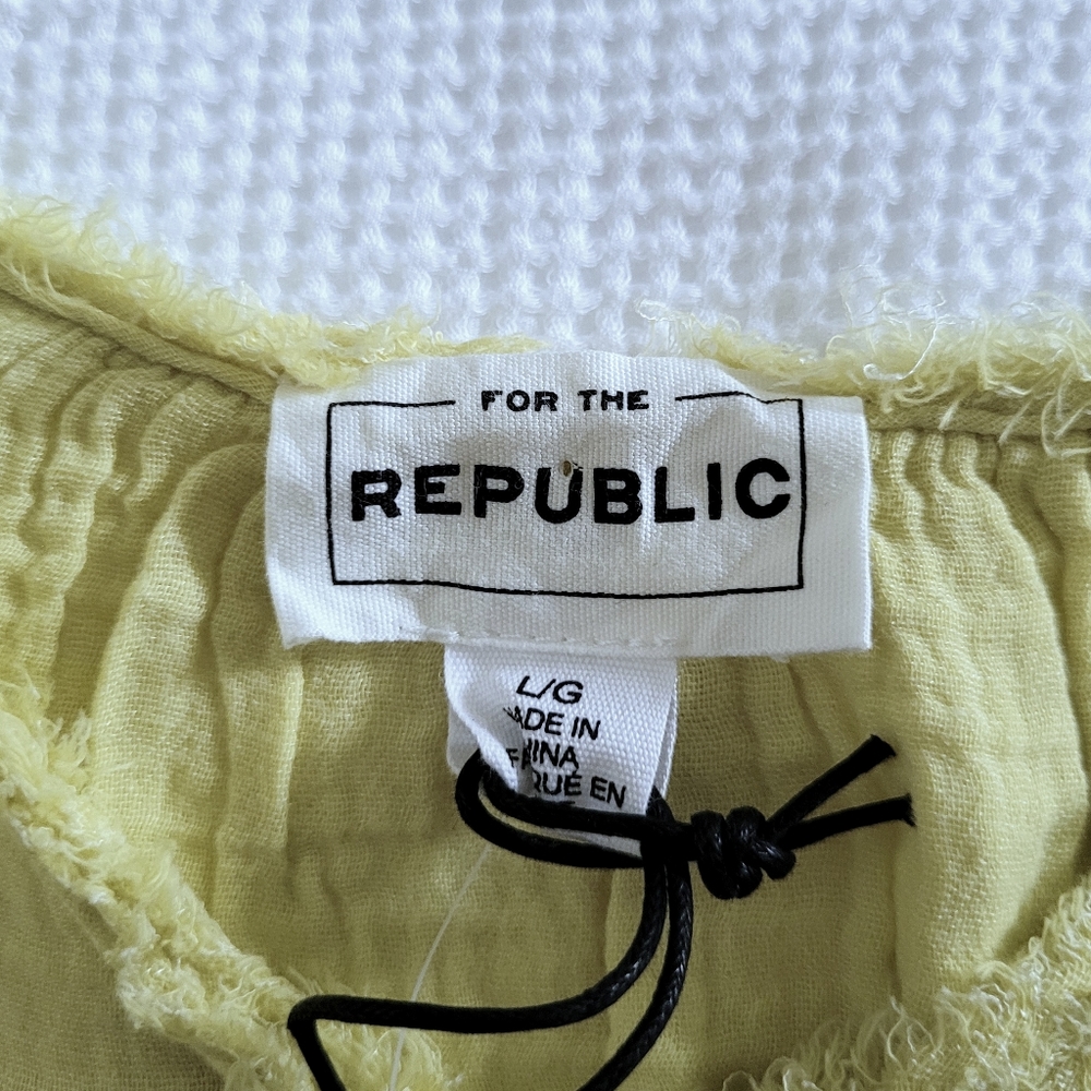 For the Republic Chartreuse V-Neck Top - NWT - Picture 4 of 13